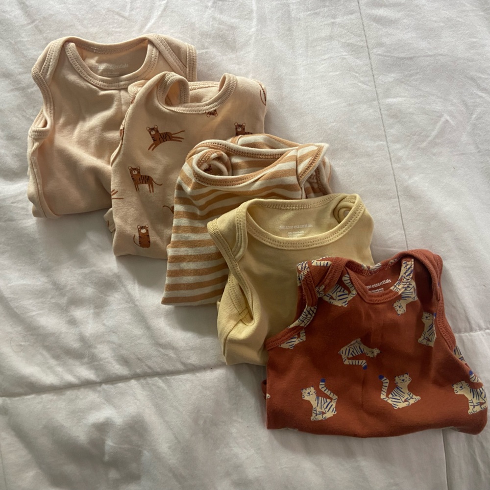 Newborn Sleeveless Bodysuits, Set of 5